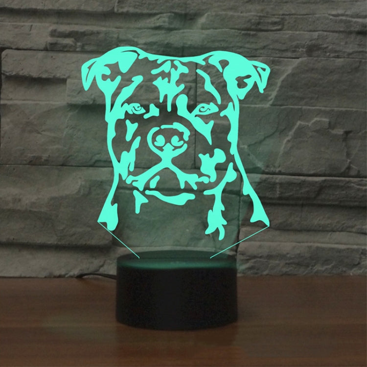 Dog Black Base Creative 3D LED Decorative Night Light, USB with Touch Button Version, USB with Touch Button Version