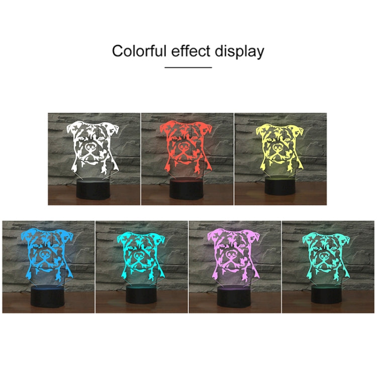 Dog Black Base Creative 3D LED Decorative Night Light, USB with Touch Button Version, USB with Touch Button Version