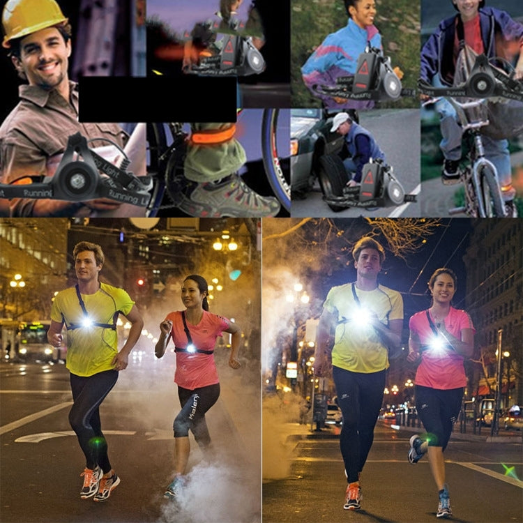 LED Night Running Flashlight Warning Lights USB Charge Chest Lamp