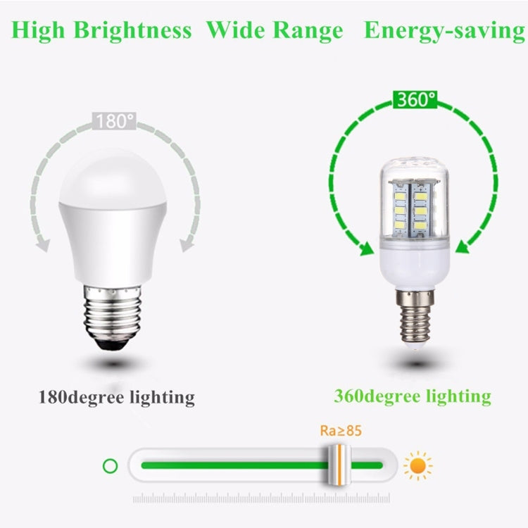 E14 2.5W 24 LEDs SMD 5730 LED Corn Light Bulb, AC 12-24V, AC 12-24V
