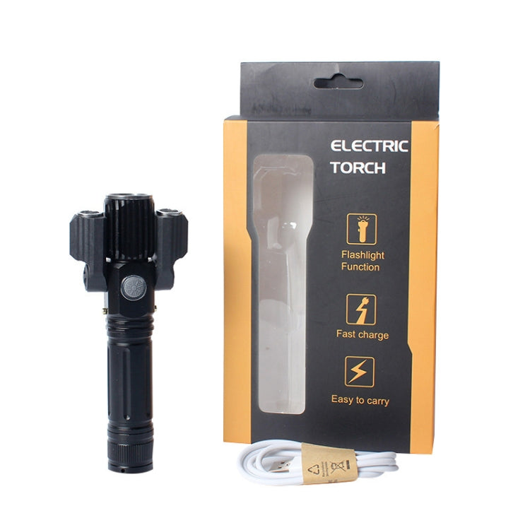 KS-738 USB Charging Waterproof T6+XPE Zoomable LED Flashlight with 4-Modes, KS-738
