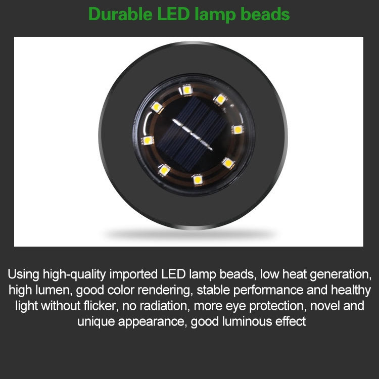 4 PCS 8 LEDs IP65 Waterproof Solar Powered Buried Lamp Garden Villa Garden Lawn Decorative Spotlight
