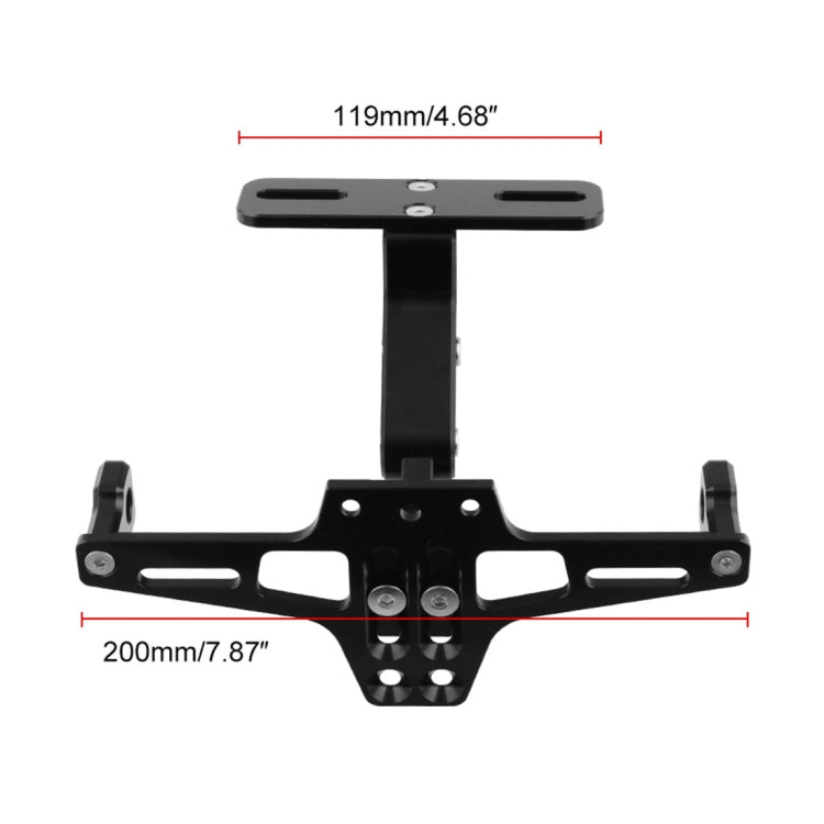 LPF013 Motorcycle Modification Accessories Universal Aircraft Shape Aluminum Alloy License Plate Bracket with LED Lights, Red with LED, Black with LED, Blue with LED