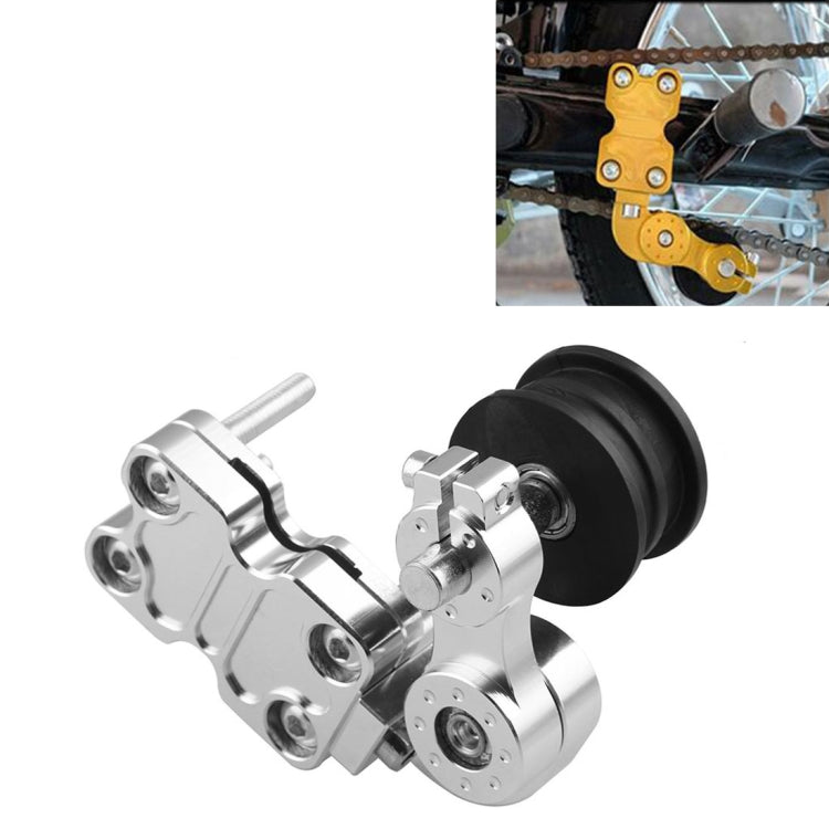 HC154 Motorcycle Modified Accessories Universal Aluminum Alloy Chain Adjuster, Aluminum Alloy Silver, Aluminum Alloy Black