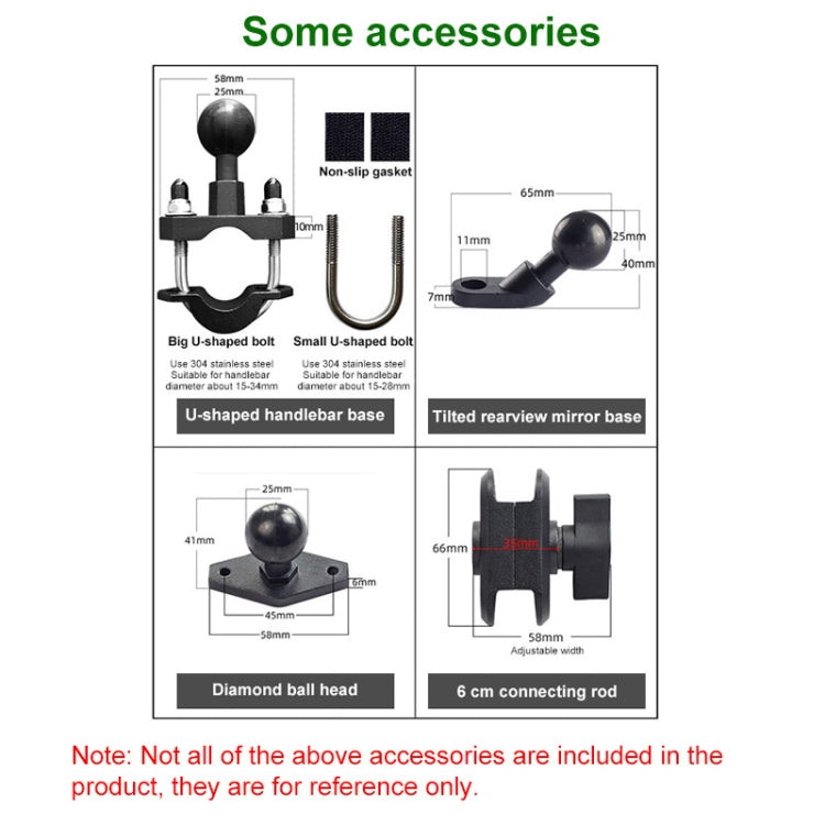M8 Bolt Ball-Head Motorcycle Multi-function Eight-jaw Aluminum Phone Navigation Holder Bracket, M8 Bolt