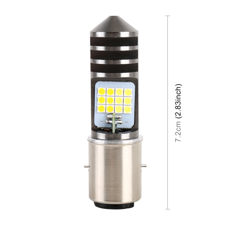 BA20D DC12V / 7.4W Motorcycle LED Headlight with 24LEDs SMD-3030 Lamp Beads, BA20D Style 1 (Yellow + White), BA20D Style 1 (White Light)
