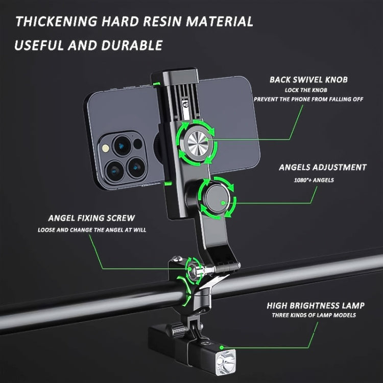 Motorcycle Spherical Compass Phone Holder, Handlebar with Light, Handlebar with Light (Black), Handlebar with Light (Green)
