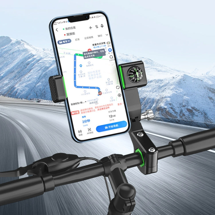 Motorcycle Spherical Compass Phone Holder, Handlebar without Light, Handlebar without Light (Black), Handlebar without Light (Green)