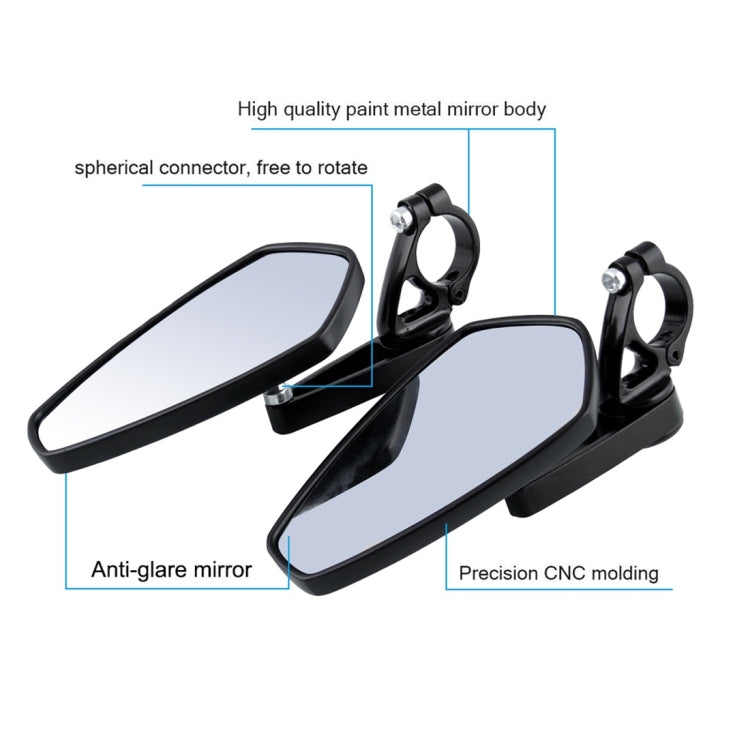 Universal 7 / 8 inch 22mm Modified Motorcycle Side Rearview Mirror, 7 / 8 inch 22mm (White)