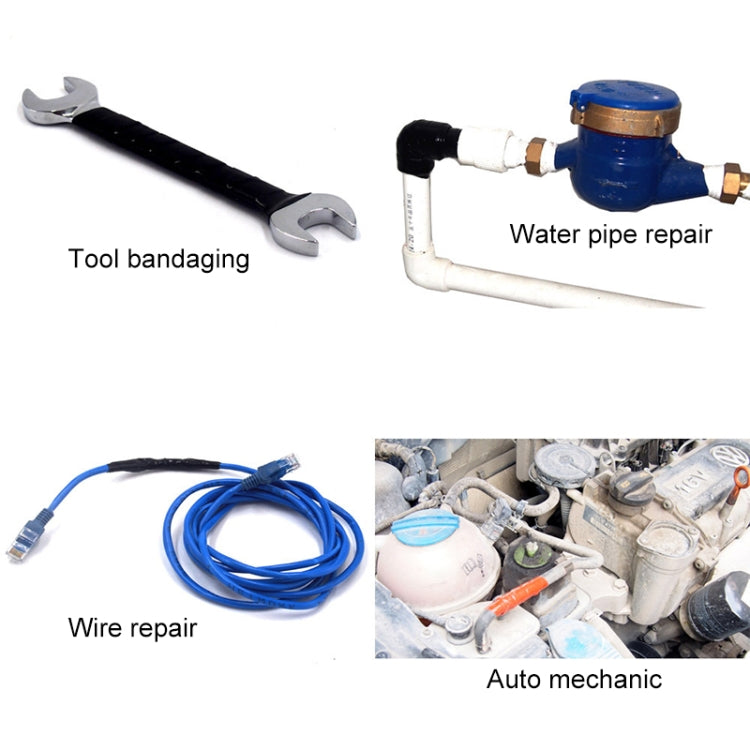 3m x 2.5cm Multi-function Waterproof High Temperature Resistance Water Pipe Wire Silicone Self-adhesive Tape, 10pcs 3m