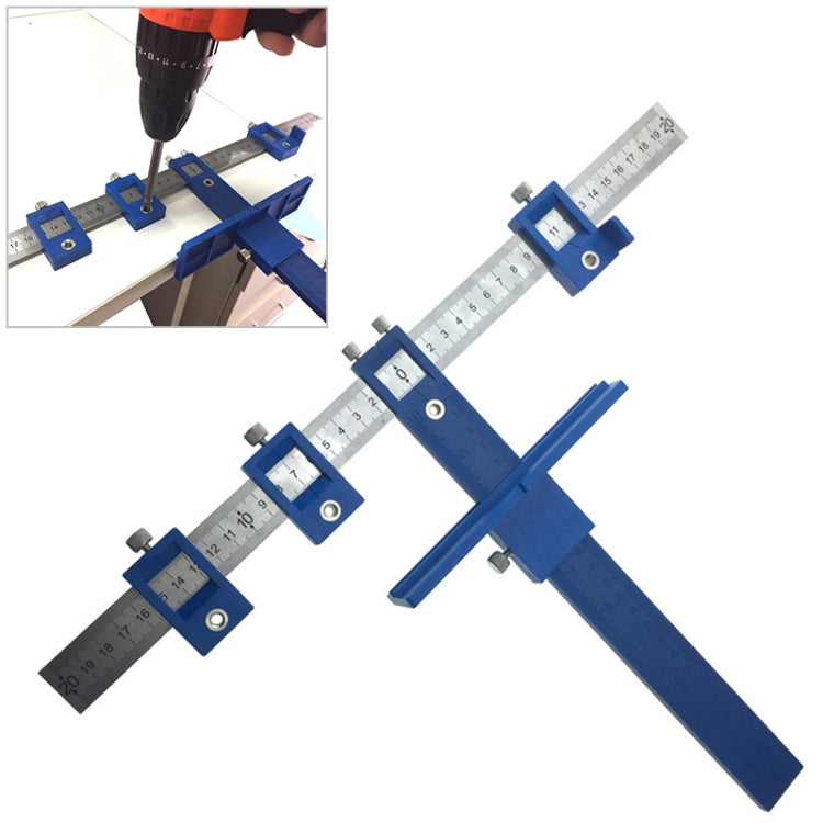 Multi-function Adjustable Furniture Cabinet Door Handle Woodworking Hole Locator, Furniture Woodworking Hole Locator