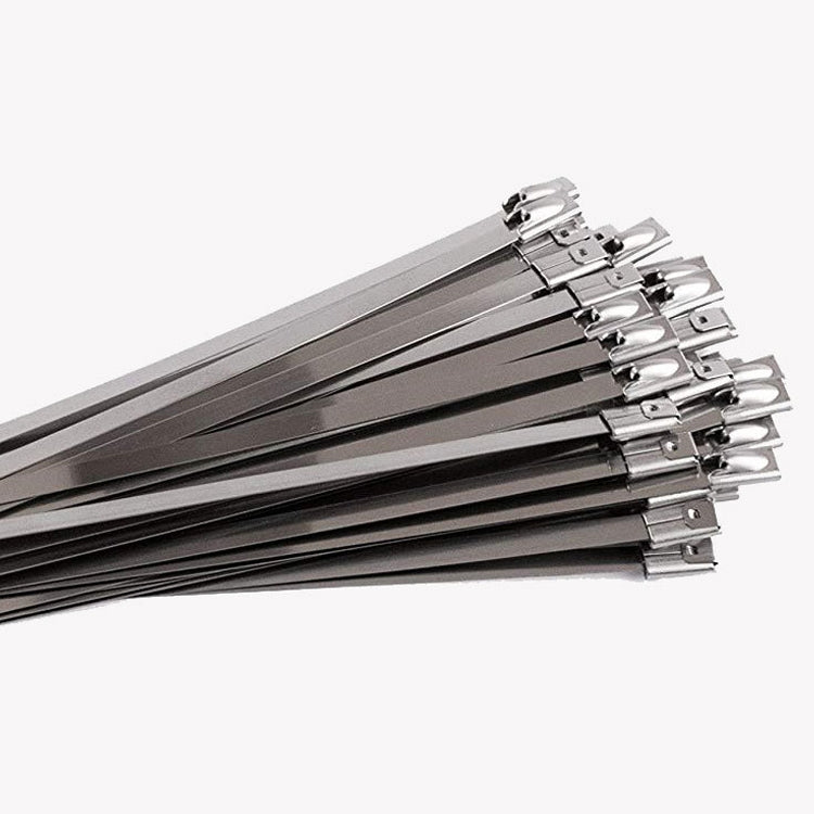 100 PCS 4.6x100mm Stainless Steel Metal Cable Ties Tie Zip Wrap Exhaust Heat Straps Induction Pipe, 4.6x100mm