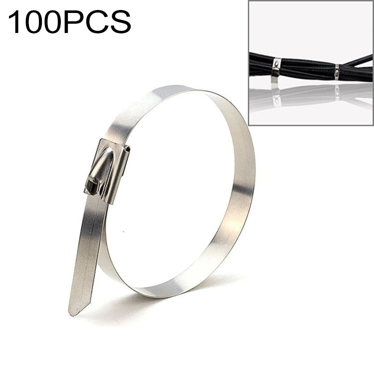 100 PCS 4.6x600mm Stainless Steel Metal Cable Ties Tie Zip Wrap Exhaust Heat Straps Induction Pipe, 4.6x600mm