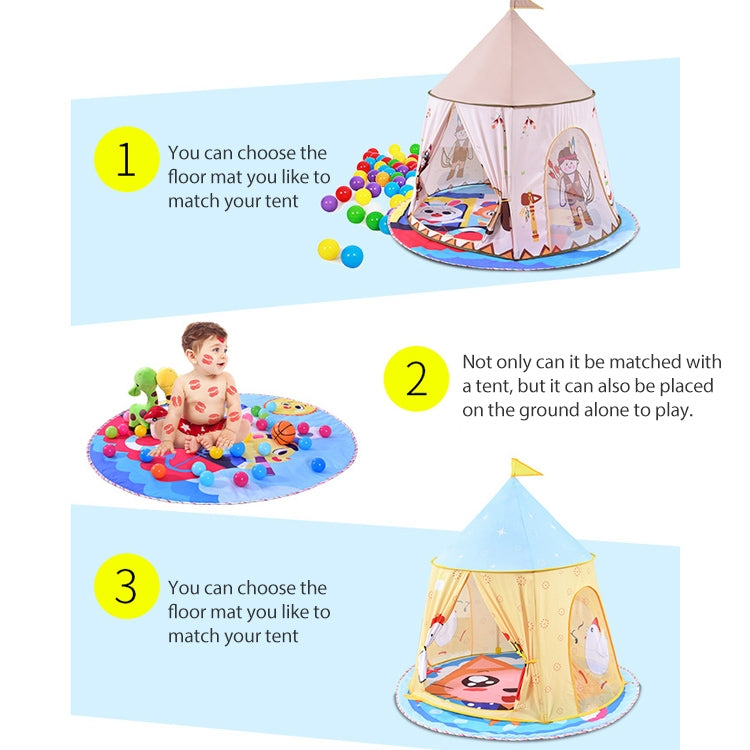 Children Cartoon Floor Mat Indoor Toy Tent Cotton Pad Crawling Mat, Diameter: 140cm,  Random Styles Delivery, Floor Mat