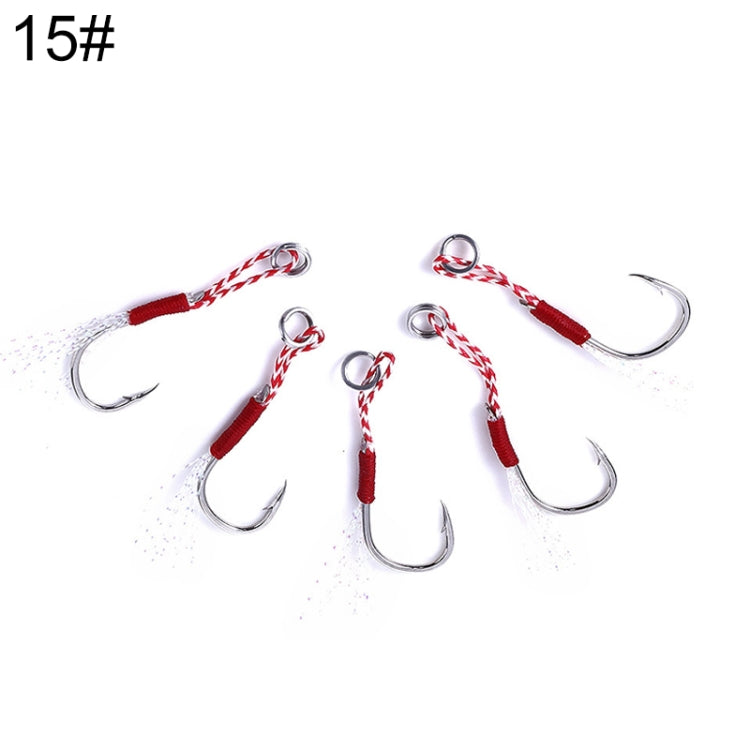 5pcs / Pack HENGJIA 15# Tied Wire Iron Hook Deep Sea Fishing Hook, 15#
