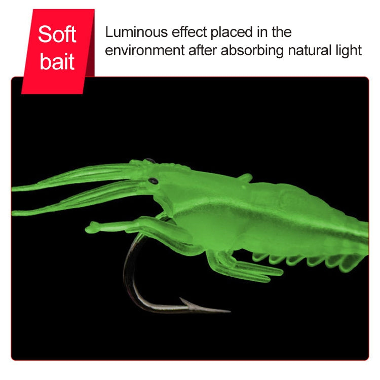 10 PCS 4cm Fishing Soft Artificial Shrimp Bait Lures Popper Poper Baits with Hook, Artificial Shrimp with Hook, Luminous Shrimp with Hook, Pink Shrimp with Hook, Green Shrimp with Hook, Transparent Shrimp with Hook