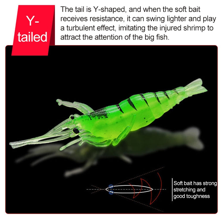 10 PCS 4cm Fishing Soft Bait Lures Popper Poper Baits, Pink Shrimp, Green Shrimp, Transparent Shrimp, Artificial Shrimp, Luminous Shrimp