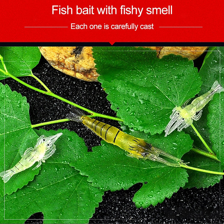 10 PCS 4cm Fishing Soft Bait Lures Popper Poper Baits, Pink Shrimp, Green Shrimp, Transparent Shrimp, Artificial Shrimp, Luminous Shrimp