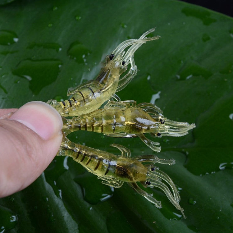 10 PCS 4cm Fishing Soft Bait Lures Popper Poper Baits, Pink Shrimp, Green Shrimp, Transparent Shrimp, Artificial Shrimp, Luminous Shrimp