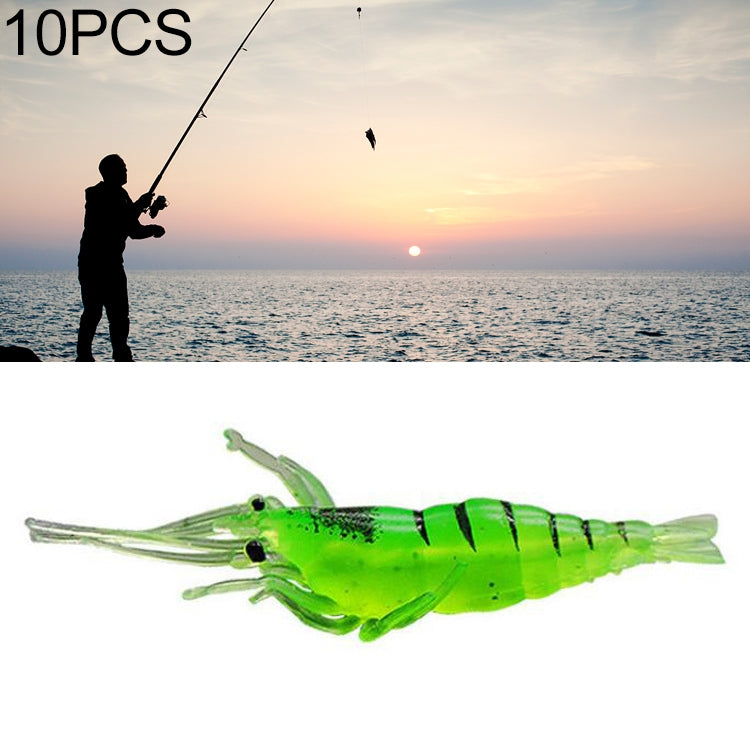 10 PCS 4cm Fishing Soft Bait Lures Popper Poper Baits, Pink Shrimp, Green Shrimp, Transparent Shrimp, Artificial Shrimp, Luminous Shrimp