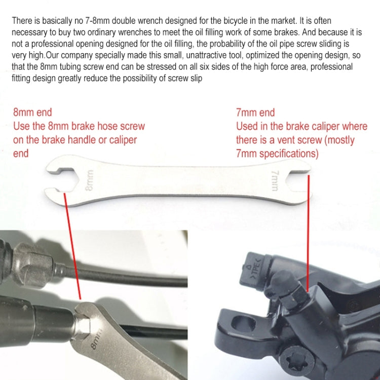BIKERSAY BT049 Bike Oil Disc Brake Screw Wrench 7 / 8mm, BT049