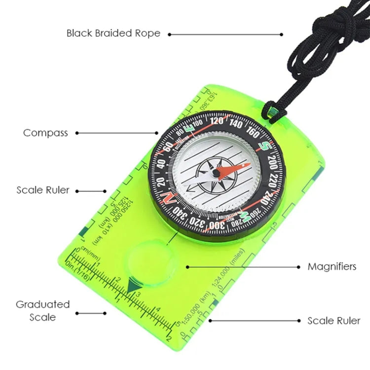 2pcs DC361 Outdoor Multifunctional Compass Map Scale, DC361