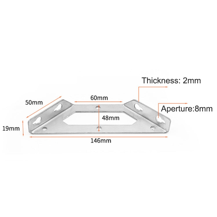 5 PCS Stainless Steel Multifunctional Angle Code 90 Degree Fixed Angle Iron, Specification: M, M 5 PCS