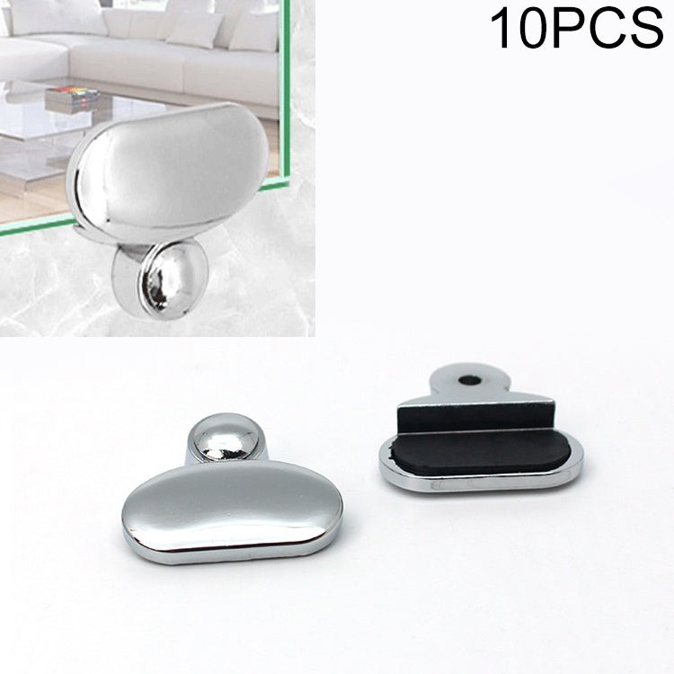 10 PCS Oval Glass Mirror Holder Buckle Fixing Accessories, Oval