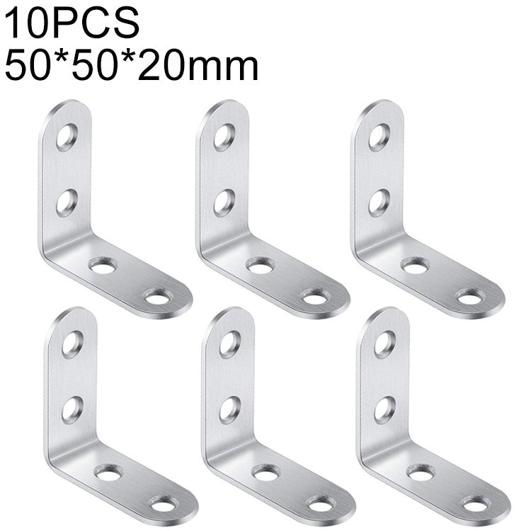 10pcs Stainless Steel 90 Degree Angle Bracket,Corner Brace Joint Bracket Fastener Furniture Cabinet Screens Wall (50mm), 50mm (10pcs)