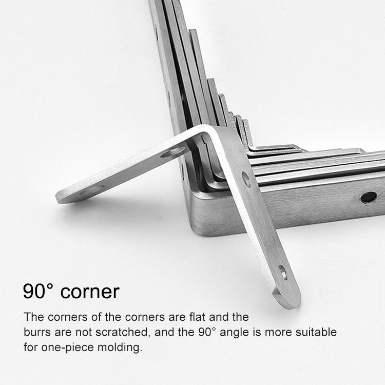 10pcs Stainless Steel 90 Degree Angle Bracket,Corner Brace Joint Bracket Fastener Furniture Cabinet Screens Wall (50mm), 50mm (10pcs)