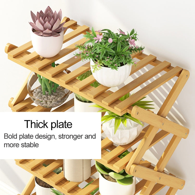 3-Layer Balcony Living Room Collapsible Solid Wood Flower Stand Potted Planting Shelves, Length: 70cm, 70cm 3-Layer