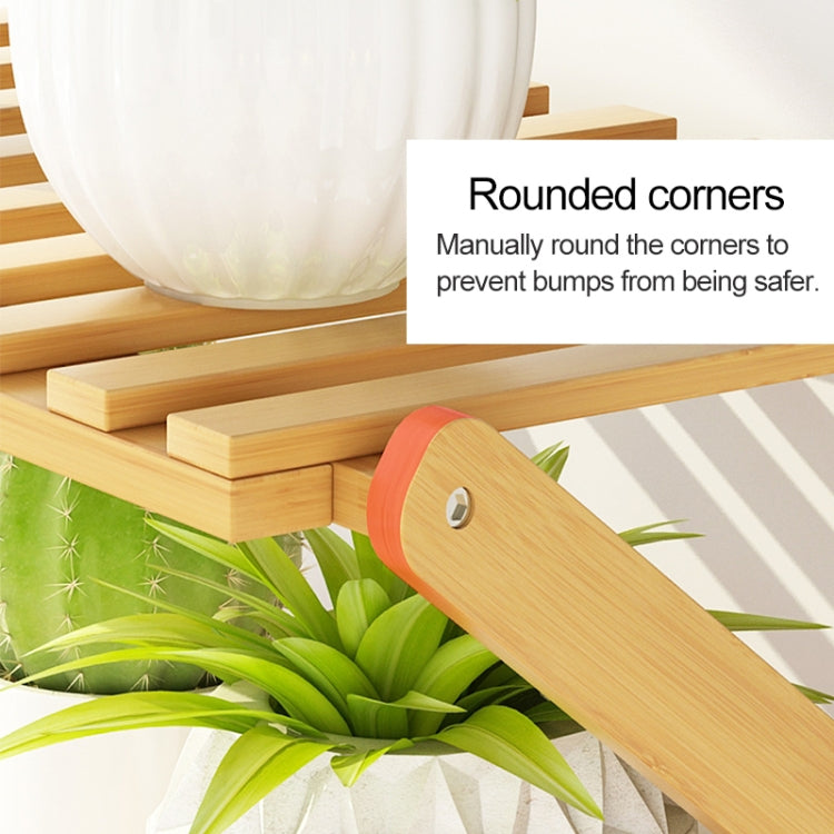 3-Layer Balcony Living Room Collapsible Solid Wood Flower Stand Potted Planting Shelves, Length: 70cm, 70cm 3-Layer