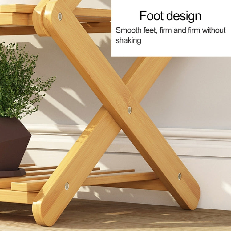 3-Layer Balcony Living Room Collapsible Solid Wood Flower Stand Potted Planting Shelves, Length: 70cm, 70cm 3-Layer