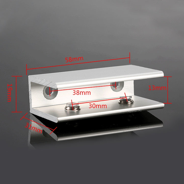 Double Hole Aluminum Alloy Glass Fixing Clip, L, 12mm, L, 12mm
