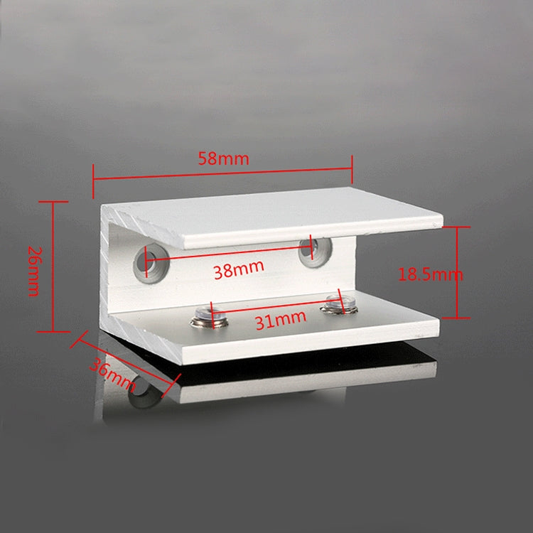 Double Hole Aluminum Alloy Glass Fixing Clip, L, 18mm, L, 18mm