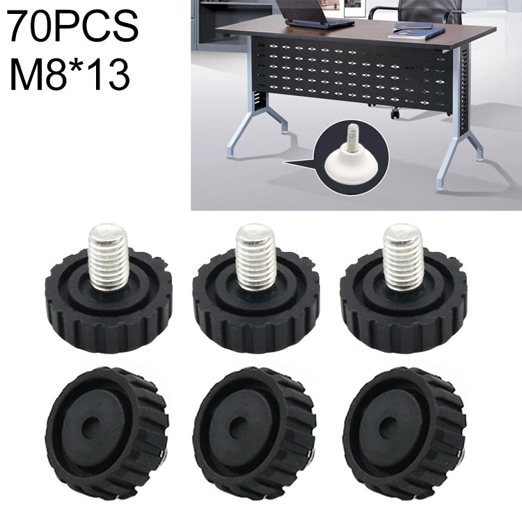 70 PCS Adjustable Foot Pad Furniture Screw Support Stub, M8x13, M8x13