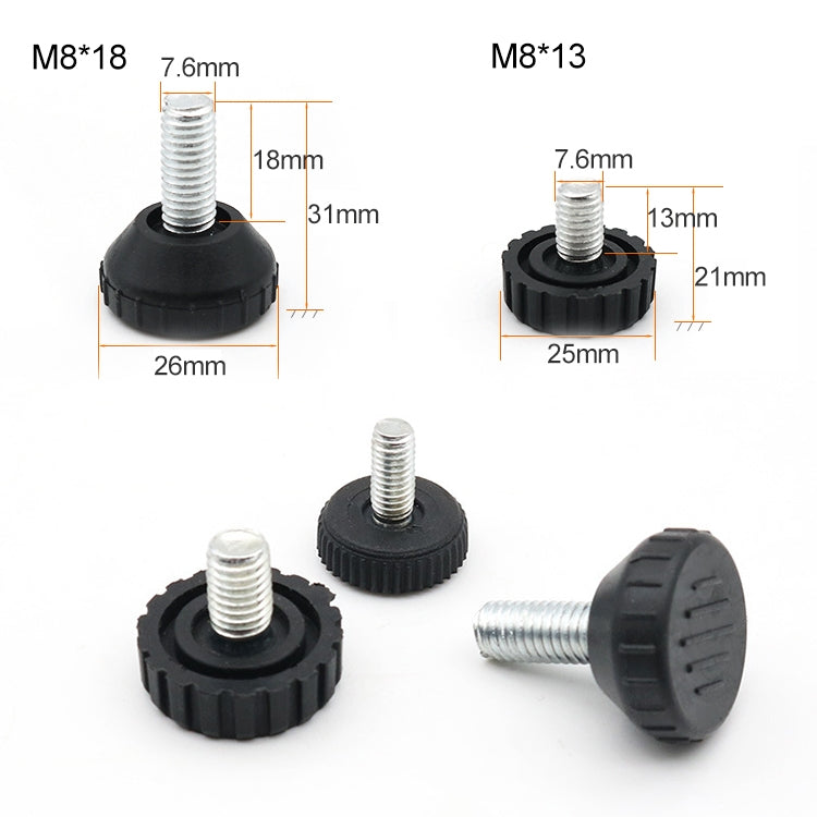 70 PCS Adjustable Foot Pad Furniture Screw Support Stub, M8x13, M8x13