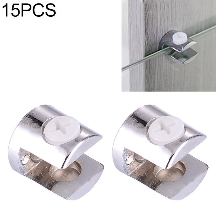15 PCS Zinc Alloy Bright Fixed Bracket Connection 10mm Cylindrical Glass Fixing Clamp, 10mm Cylindrical
