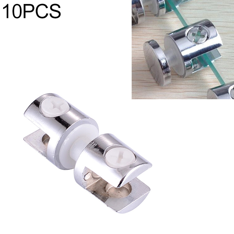 10 PCS Zinc Alloy Bright Fixed Bracket Connection 12mm Cylindrical Double-sided Glass Fixing Clamp, 12mm Cylindrical Double-sided