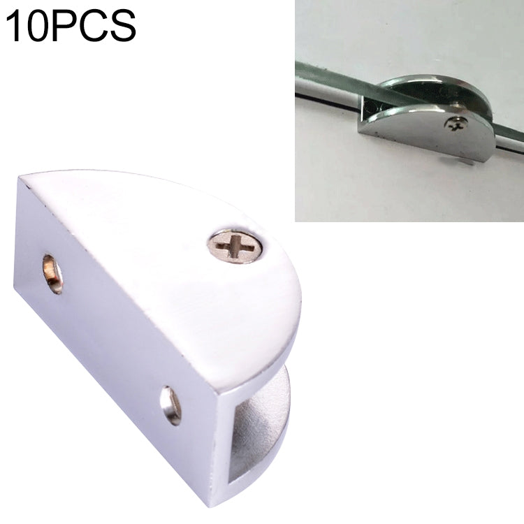 10 PCS Zinc Alloy Bright Fixed Bracket Connection Semicircle Glass Fixing Clamp, Size: S, Semicircle, Size: S