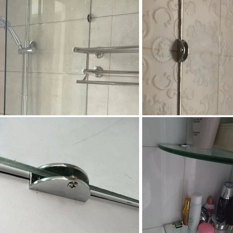 10 PCS Zinc Alloy Bright Fixed Bracket Connection Semicircle Glass Fixing Clamp, Size: S, Semicircle, Size: S