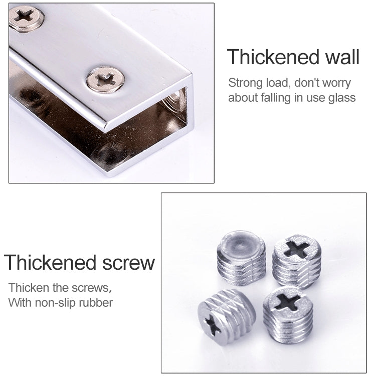 10 PCS Zinc Alloy Bright Fixed Bracket Connection Square Glass Fixing Clamp, Size: S, Square, Size: S