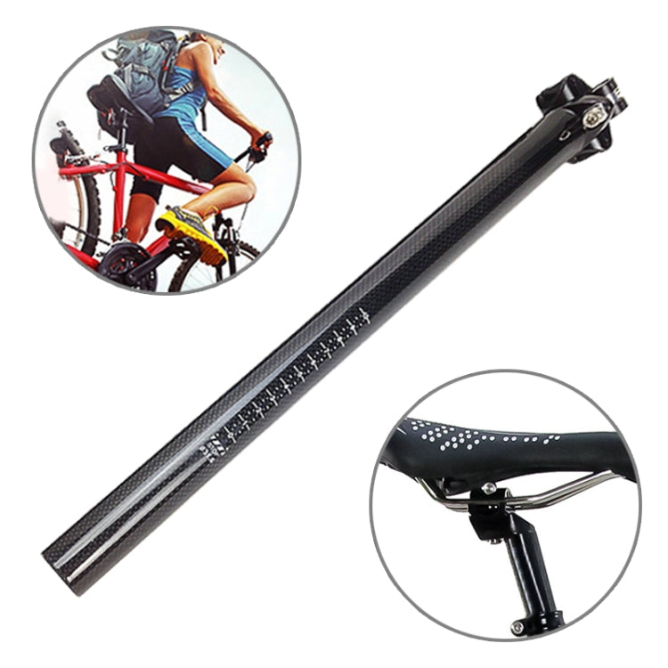 TOSEEK 3K Carbon Fiber Mountain Bike Road Bike Bicycle Seat Tube Seatpost Seat Fitting Seat Pole Bicycle Fittings, Size: 31.6x400mm, 31.6x400mm