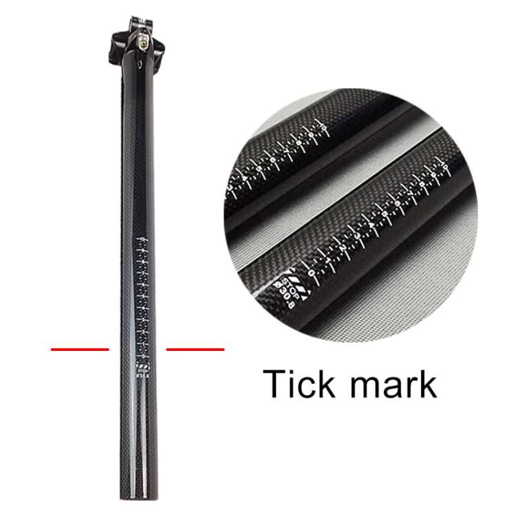 TOSEEK 3K Carbon Fiber Mountain Bike Road Bike Bicycle Seat Tube Seatpost Seat Fitting Seat Pole Bicycle Fittings, Size: 31.6x400mm, 31.6x400mm