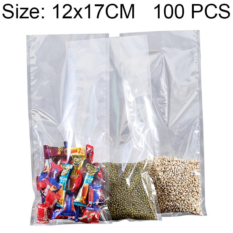 100 PCS Food Vacuum Packaging Transparent Plastic Bag Nylon Fresh-keeping Bag, Size: 25cm x 35cm, Size: 12cm x 17cm