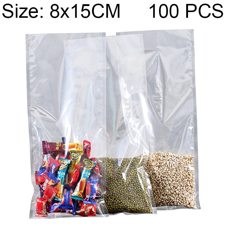 100 PCS Food Vacuum Packaging Transparent Plastic Bag Nylon Fresh-keeping Bag, Size: 25cm x 35cm, Size: 8cm x 15cm