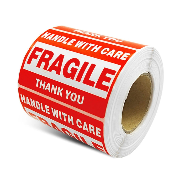 500 PCS Self-adhesive Outer Box English Warning Sticker Fragile Label, Size: 76x127mm, 76 x 127mm