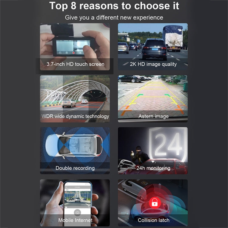 X11 2K Ultra HD Night Vision WiFi Car Driving Recorder Support Mobile APP, X11