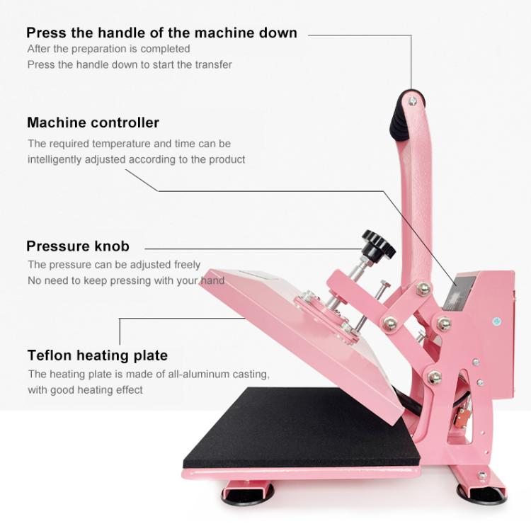 Hand Stamping Machine T-Shirt Clothes Heat Transfer, Size: 23x30cm, US Plug, POD Machine US Plug