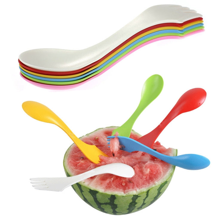 6 in 1 Set Colorful ABS Knife / Fork / Spoon Set, 1 Set